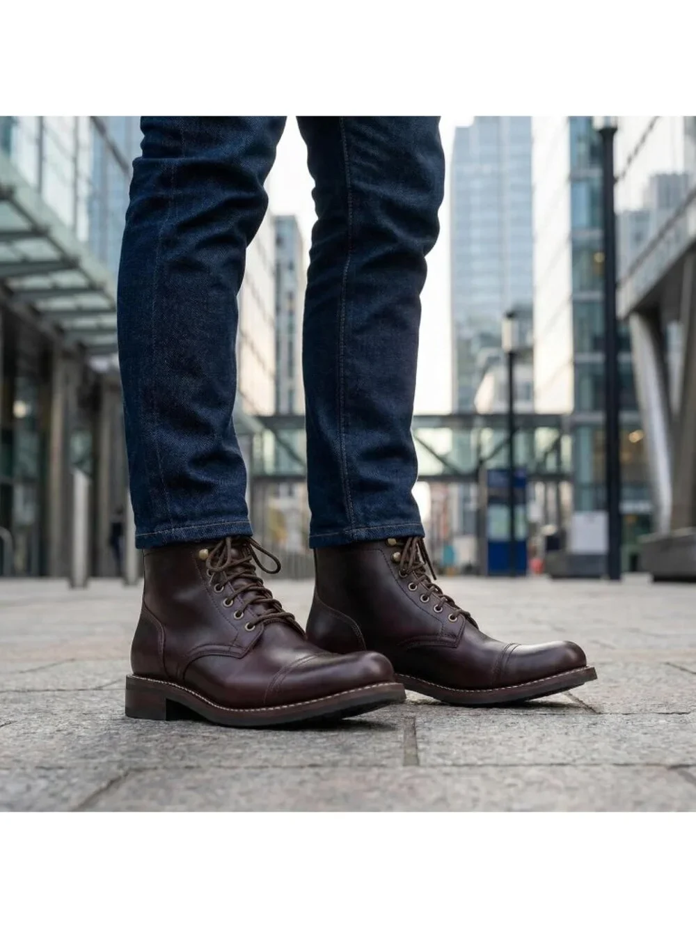 Men's Brown Pull Up Cap Toe Comfort Heritage Oxford Ankle Chukka Boot